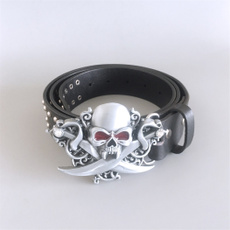 Goth, Leather belt, Fashion, skull