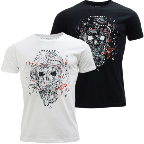 Replay Snake Skull T-Shirt Men Summer 