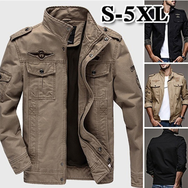 Mens military style jacket on sale clothing