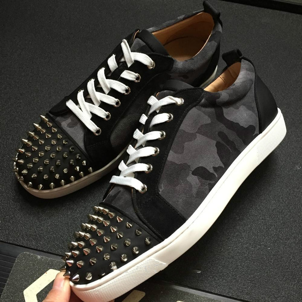 2023 New Luxury Shoes, Red Bottom Shoes, Men's Shoes, Rivets, Low-top  Leather, All-match Casual Sneakers Man Shoes - Leather Casual Shoes -  AliExpress