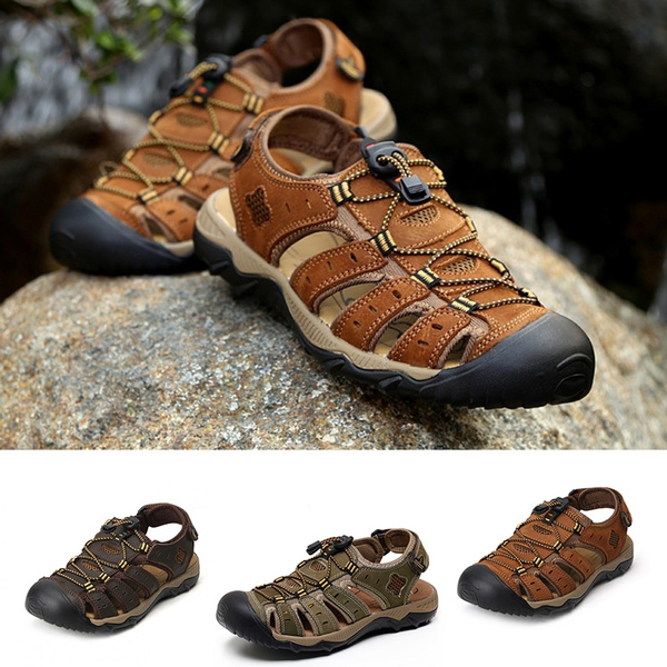 Sandales en cuir pour hommes New Summer Outdoor Chaussures Sport