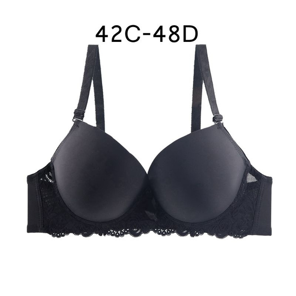 Plus Size C D Cup Bras Full Busty Sexy Lace Trim Soft Cotton Push Up Bh ...