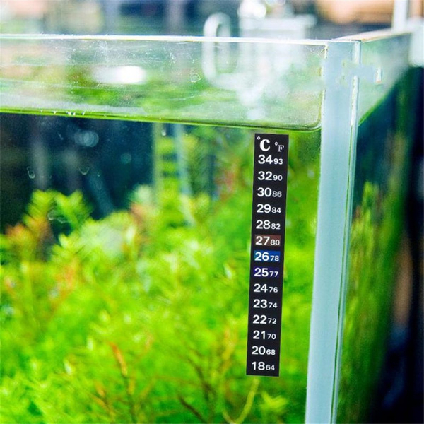 Aquarium Thermometer Fish Tank Temperature Sticker Digital Dual Scale Stick On Wish