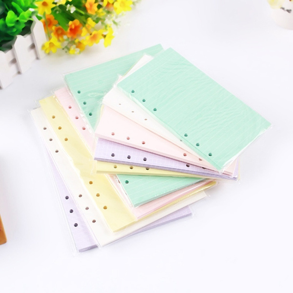 40 Sheets A5/A6 Filler Papers Loose-leaf Notebook 6 Holes School Supplies Noted