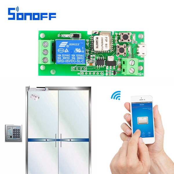 Self-locking Sonoff WiFi Wireless Smart Switch Home Relay Module DC 5V-32V