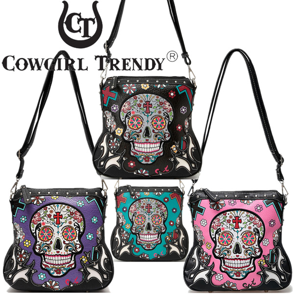 Amazon.com: Women Devil Skull Purse Handbags Pu Leather Top-Handle Satchel  Shopping Bag with Clutch Purse Black : Clothing, Shoes & Jewelry