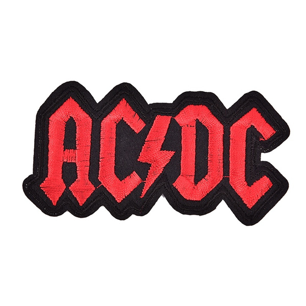 AC/DC Iron On Patches Embroidered Patch For Cloth Cartoon BadgeGarment Appliques 