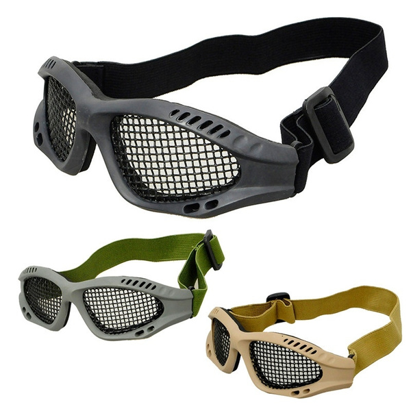 Airsoft Tactical Eyes Protection Metal Mesh Glasses Net Shock Resistance Goggle 