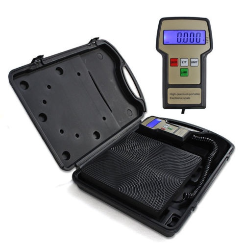 220lb Digital Refrigerant Charging Scale For HVAC – Portable W/ Carrying Case