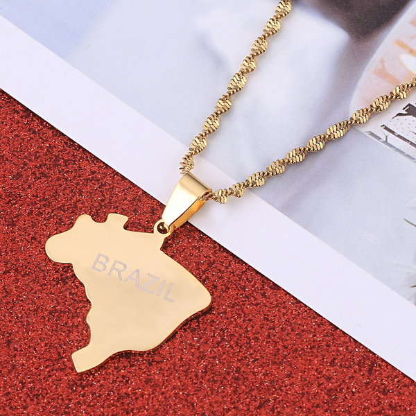 Brazil Map Pendant amp Necklace Brasil - 5af2b7a0b3b53848dc16a10d Large