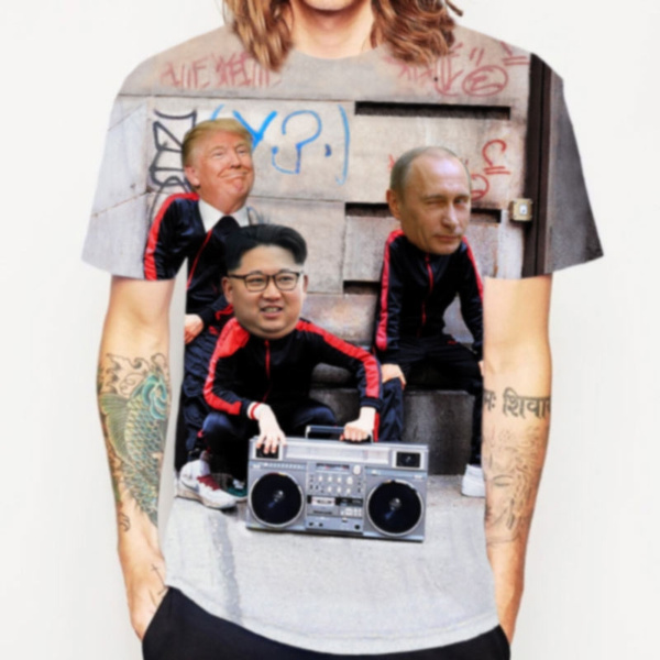 lommelygter Brawl Hoved 2018New Funny 3D T-shirt Putin Donald Trump and Kim Jong Un Full Printed  Tshirt Funny shirt Tees | Wish
