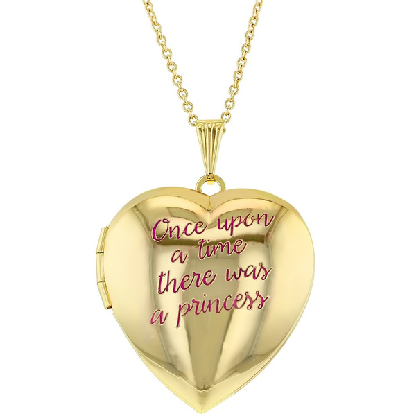 Gold-tone Daddy's Little Girl Heart Locket Pendant Necklace | Claire's US