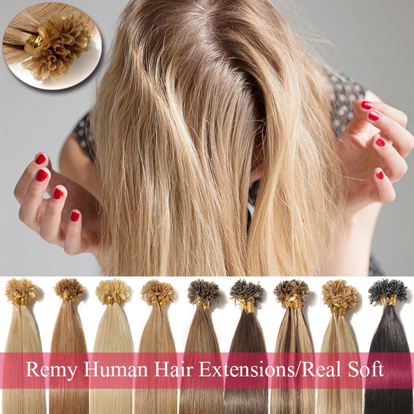 Keratin Pre Bonded Invisible Nail/U Tip Glue Real Remy Human Hair Extensions Real Soft Hair Extensions 100strands/50g | Wish Keratin Pre Bonded Invisible Nail/U Tip Glue Real Remy Human Hair Extensions Real Soft Hair Extensions 100strands/50g | Wish