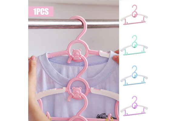 Baby Child Newborn Plastic Coat Clothes Hangers Cute Cartoon Adjustable  Hangers