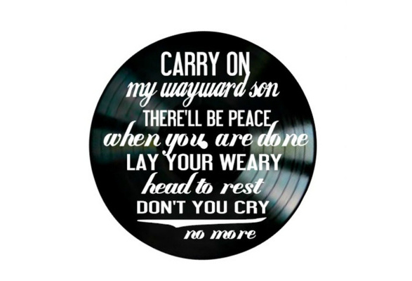 Wayward Son Song Lyrics By Kansas And Supernatural Theme Song On A Vinyl Record Album Vinyl Record Wall Art Music Lyric Art Song Art Vinyl Record Art Music Lov Wish