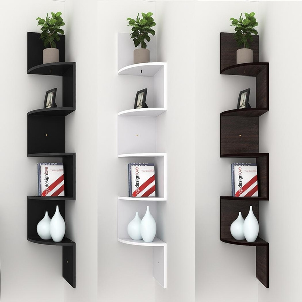 Modern 5 Tier Corner Floating Shelves Wall Mount Home Decor Display Shelf Wish - Corner Home Decor Modern 5 Tier Corner Floating Shelves Wall Mount Home Decor Display Shelf Wish - Corner Home Decor