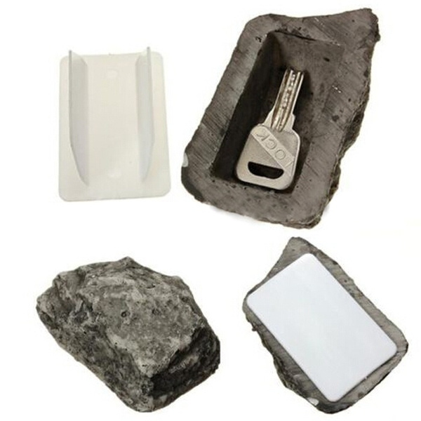 Outdoor Spare House Safe Hidden Hide Security Rock Case Box for Key ...