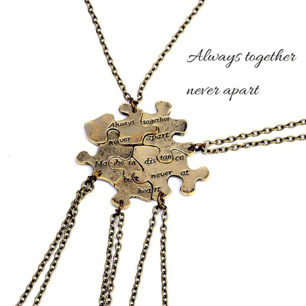 Necklaces Jigsaw Puzzle BFF Vintage Always together never apart gift Best Friends | Wish