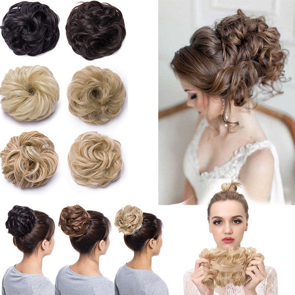 100 Natural Curly Messy Bun Hair Piece Scrunchie Extra Thick Hair Extensions nk