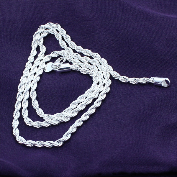 4mm 925 Sterling Silver Twisted Rope 
