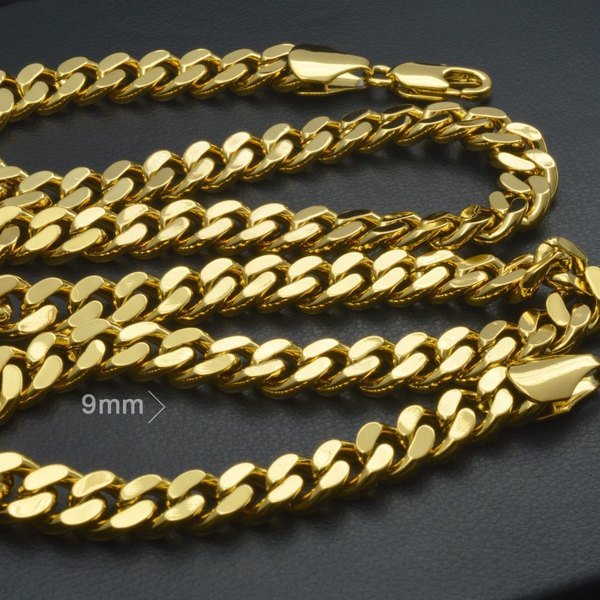 Mens Solid Chain Long Necklace 7 13mm Band Width 50cm 60cm 70cm Length Wish