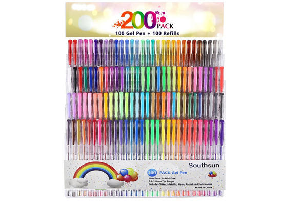 Glitter Gel Pens, Neon Glitter Gel，Marker for Adult Coloring Books, Jo —  CHIMIYA