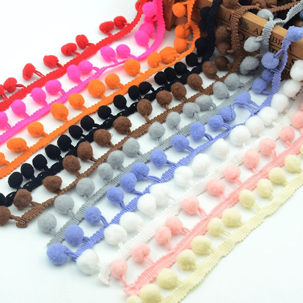 5Yards Pom Pom Lace Trim 20mm Pearl Pompom Fringe Ribbon Sewing Lace Ribbon DIY Handmade Craft | Wish