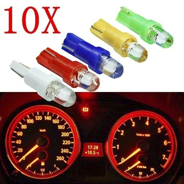 New 10Pcs T5 12V LED White Car Wedge Dashboard Dash Gauge Light Lamp Bulb
