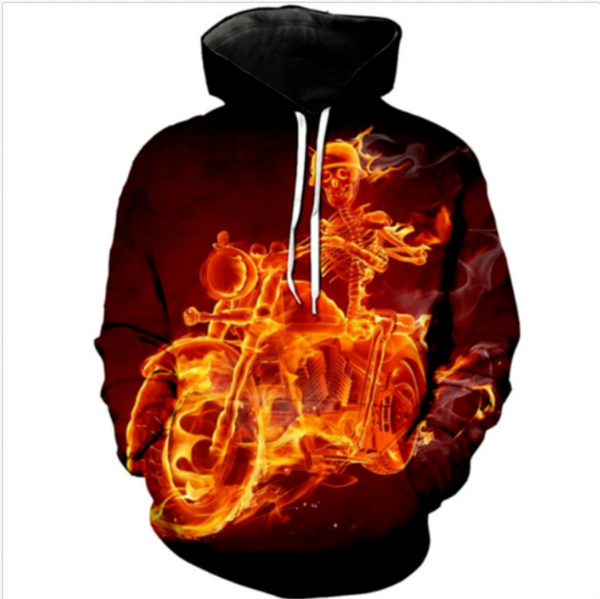 ghost rider hoodie blue