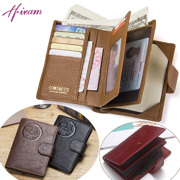CONTACT'S Real Genuine Leather Mens Passport Holder Wallets Man Cowhide