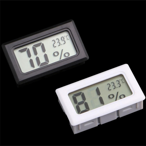 Digital LCD Indoor Thermometer Hygrometer Gauge Clock Temperature Humidity Meter 