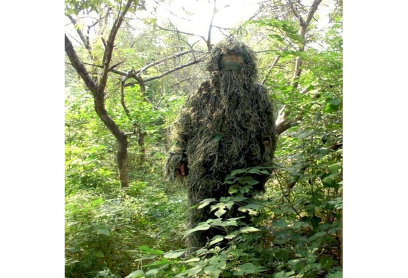 3D Quiet Jungle Grass Ghillie suit Yowie Camouflage Head Cover Hood 