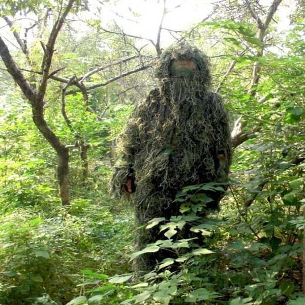 Details about   3D Ghillie Suit Gift Set Sniper Train Leaf Jungle Forest Wood Hunting Camouflage 