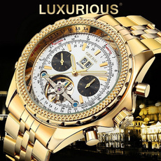 fullstainlesssteelwatche, Skeleton, Gifts, men's luxury watches