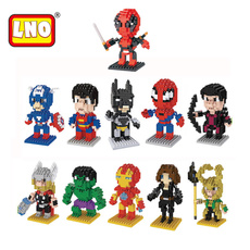 mini super heroes action figures batman spiderman ironman hulk micro plastic bricks hot toys for kids