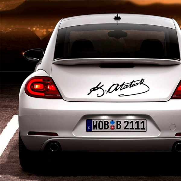 Turkey Mustafa Kemal Ataturk signature car sticker funny car stickers body  decals fashion car accessories