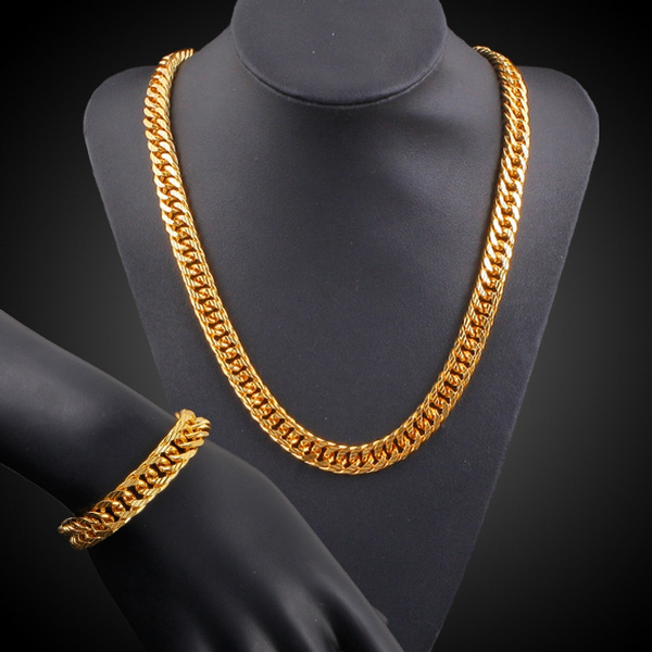 Mens Jewelry Set Thick Tight Cuban Curb 