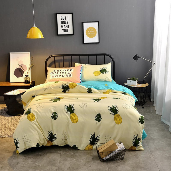 Fruit Pineapple Bedding Set Quilt Cover, Twin Pineapple Bedding Set