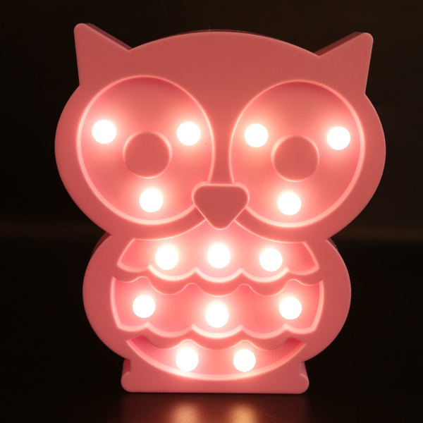 pink owl lamp