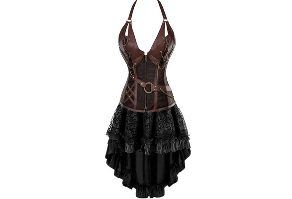 Gothic Corset Dress Retro Cosplay Party Dress Sexy Pirate Girl