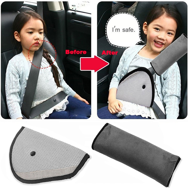 2 Pcs Car Child Seat Belt Set Safety Cover Strap Adjuster Auto Pillow Headrest Shoulder Pad Neck Support For Kids Children Wish - Childrens Seat Belt Pad