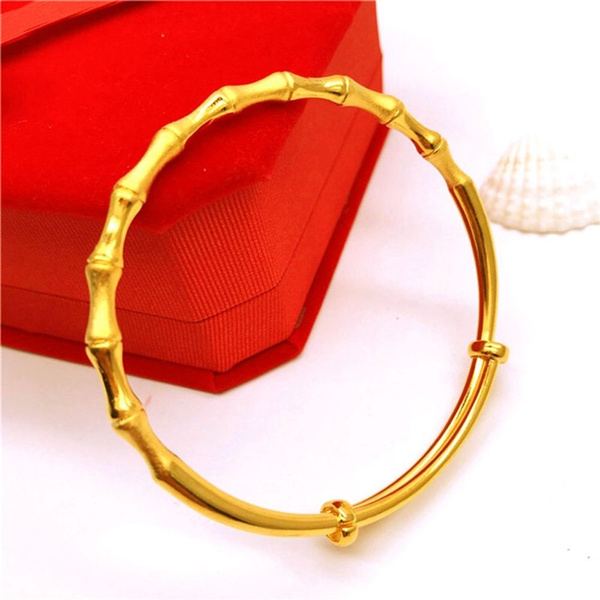 Uworld Minimalist 18k Gold Plated Stainless Steel Bracelets Jewelry  Waterproof Bamboo Bangles Gift for Her Jewelry - AliExpress
