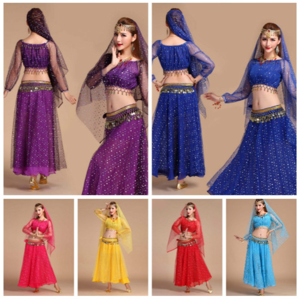 Indian Dance Costumes Sets Stage Performances Dress Orientale Belly Dance Costume Set For Women