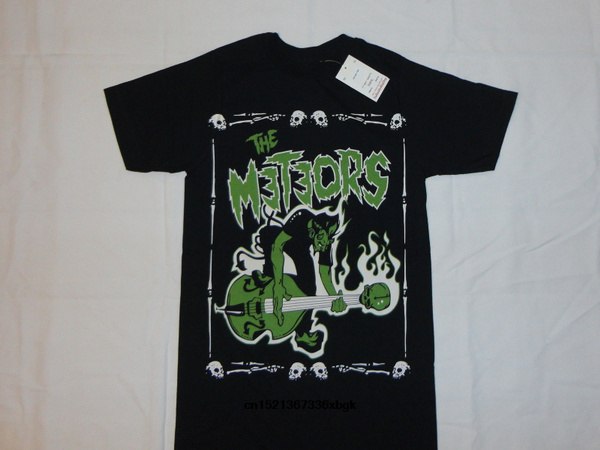 BLACK THE METEORS NEW T SHIRT S 3XL SKULL DEMON UK FIRE