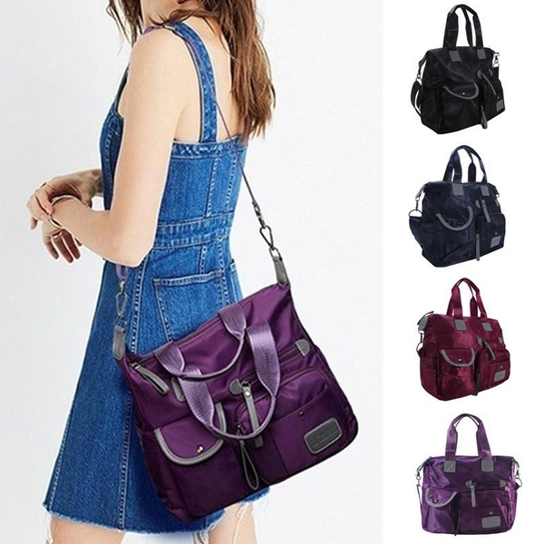 Casual Nylon Crossbody Bag, Women's Multi Pockets Purses