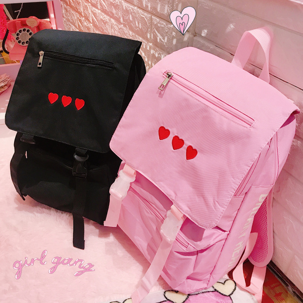 Details about   Girls Japanese Cute Backpack Lolita Heart Embroidery Schoolbags Knapsack Student