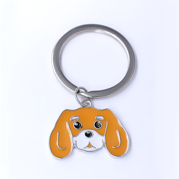 Enamel Dog Charm Keychain