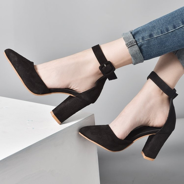 Thick ankle strap clearance shoes