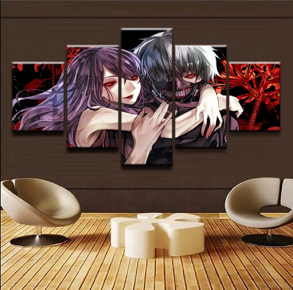 Rize kamishiro and Ken Kaneki Tokyo Ghoul Anime Home Decor Canvas