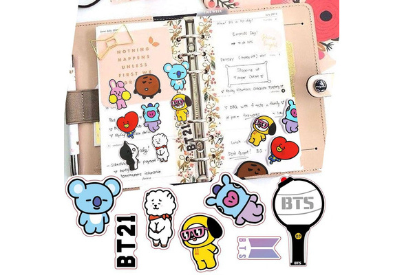 BTS BT21 DIY Cartoon Stickers GOT7 EXO wanna one Stickers Bubble Kids  Stickers